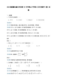 2023届新疆乌鲁木齐市第101中学高三下学期2月月考数学（理）试题含解析