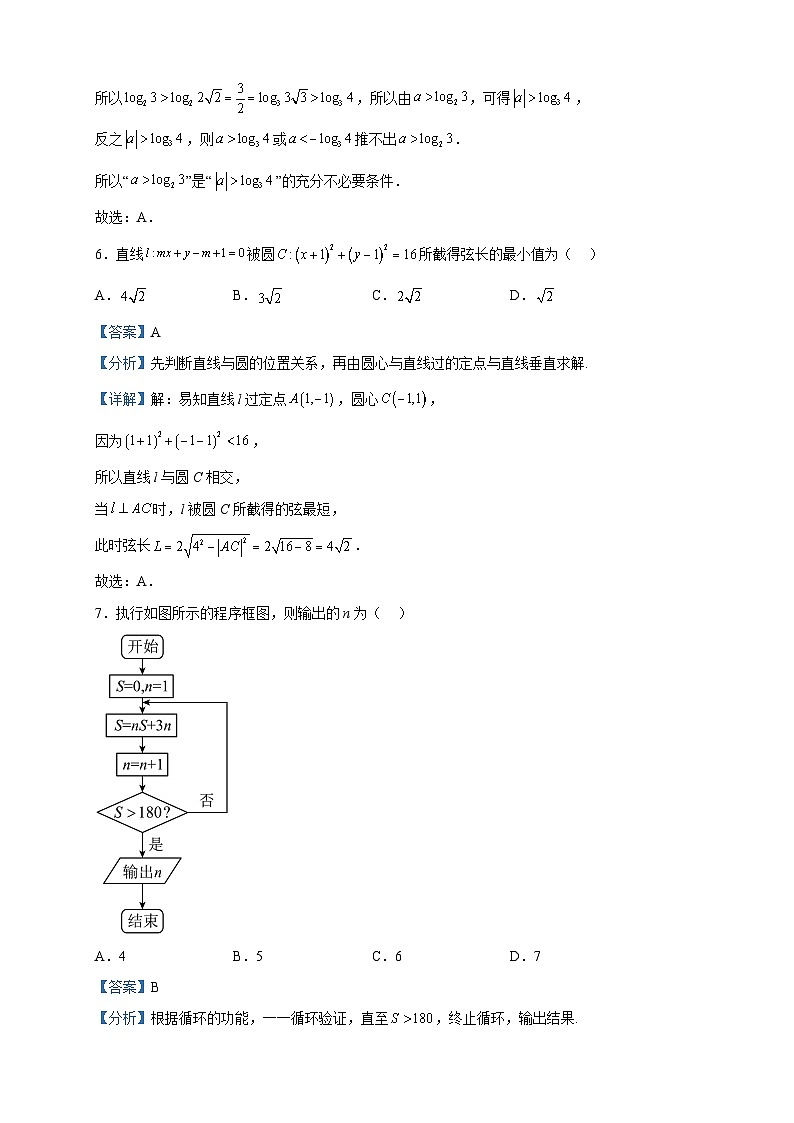 2023届陕西省榆林市绥德中学高三下学期2月月考数学（文）试题含解析03