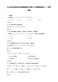 2024届江苏省连云港市灌南高级中学高三上学期假期检测（一）数学试题含答案