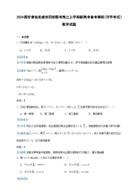 2024届甘肃省武威市四校联考高三上学期新高考备考模拟（开学考试）数学试题含答案