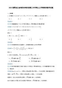 2023届黑龙江省鸡西市鸡东县第二中学高三上学期期末数学试题含答案
