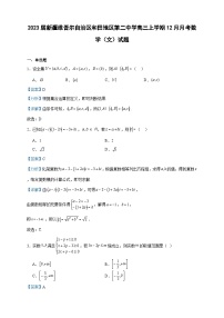 2023届新疆维吾尔自治区和田地区第二中学高三上学期12月月考数学（文）试题含答案