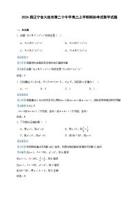 2024届辽宁省大连市第二十中学高三上学期期初考试数学试题含答案