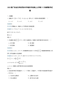 2023届广东省云浮市罗定中学城东学校高三上学期11月调研数学试题含答案
