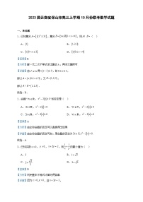 2023届云南省保山市高三上学期10月份联考数学试题含答案