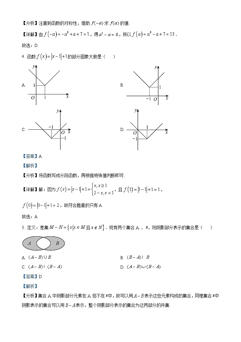 山西省晋城市部分学校2022-2023学年高一数学上学期期中试题（Word版附解析）02