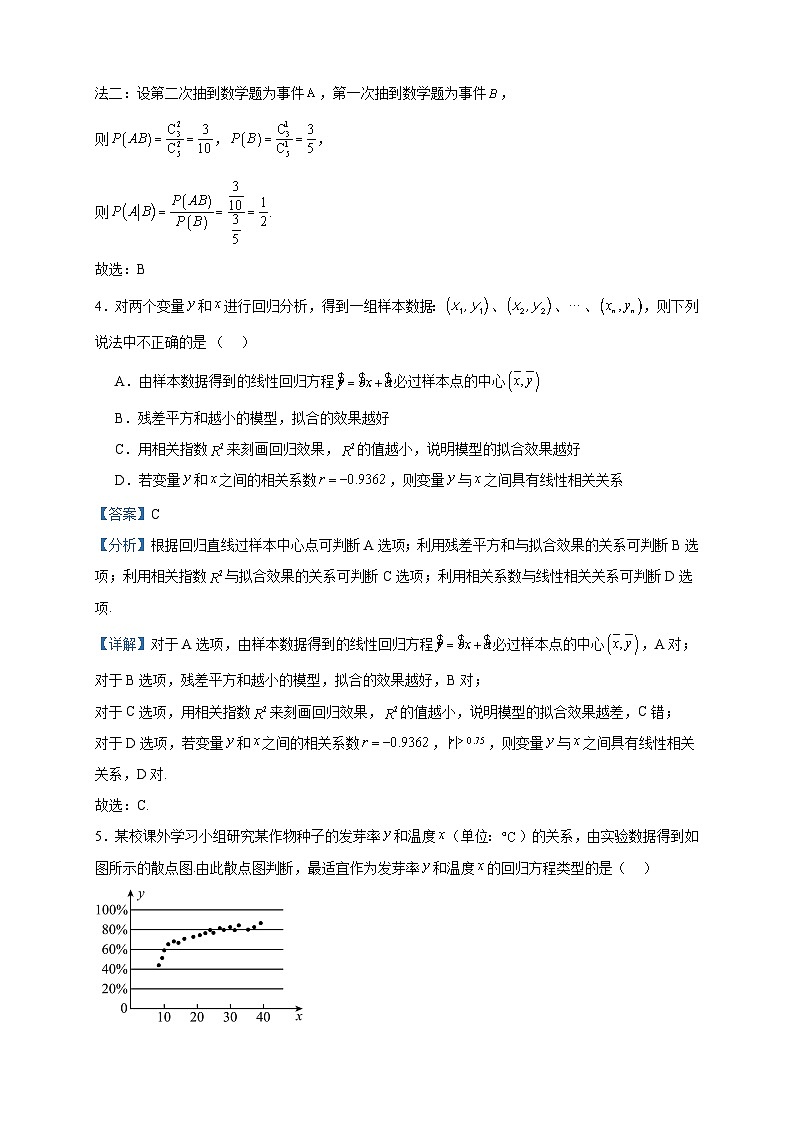 2022-2023学年河北师范大学附属实验中学高二下学期期中数学试题含答案02