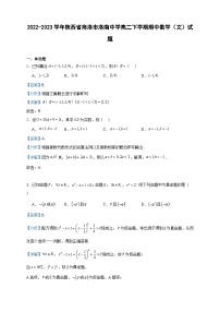 2022-2023学年陕西省商洛市洛南中学高二下学期期中数学（文）试题含答案