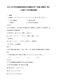 2022-2023学年安徽省合肥市庐江县第五中学（庐巢八校联考）高二上学期12月月考数学试题含答案