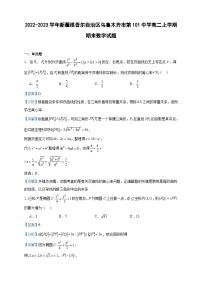 2022-2023学年新疆维吾尔自治区乌鲁木齐市第101中学高二上学期期末数学试题含答案