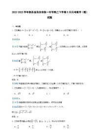 2022-2023学年陕西省西安市铁一中学高二下学期5月月考数学（理）试题含答案