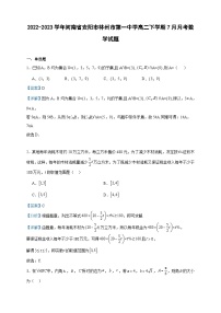 2022-2023学年河南省安阳市林州市第一中学高二下学期7月月考数学试题含答案