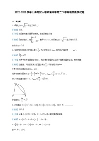 2022-2023学年上海师范大学附属中学高二下学期期末数学试题含答案