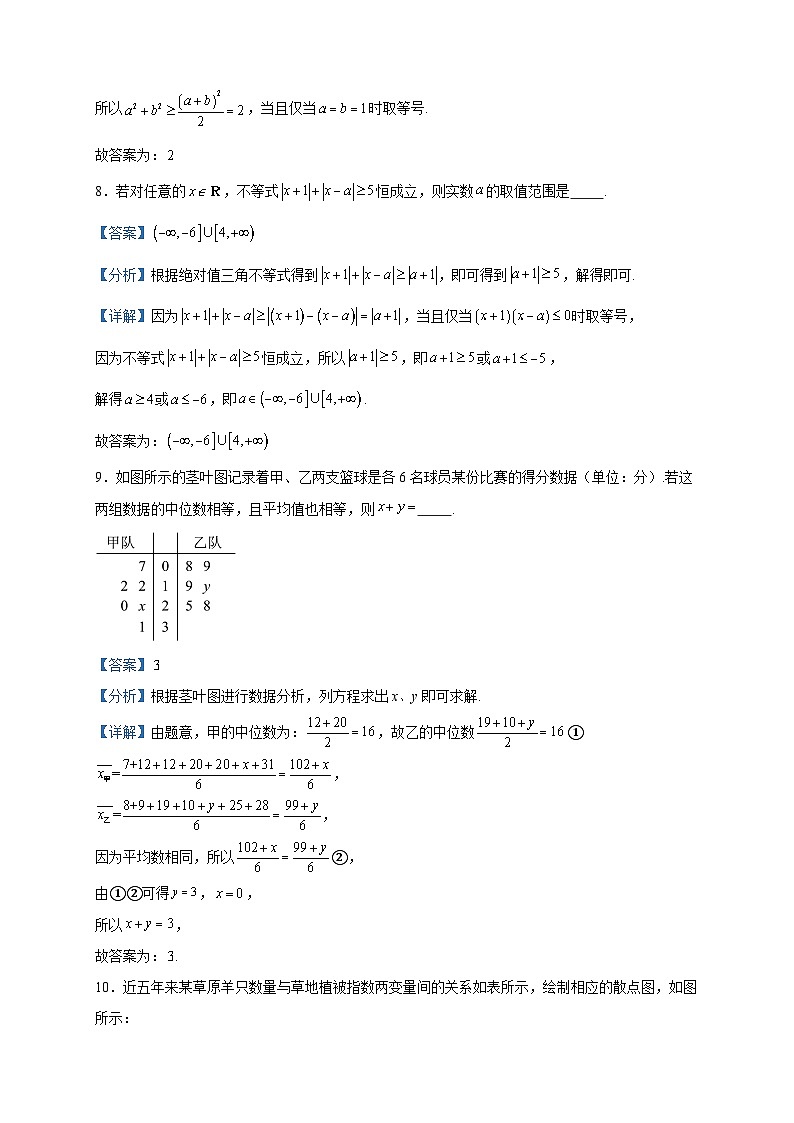 2022-2023学年上海市洋泾中学高二下学期期末数学试题含答案03