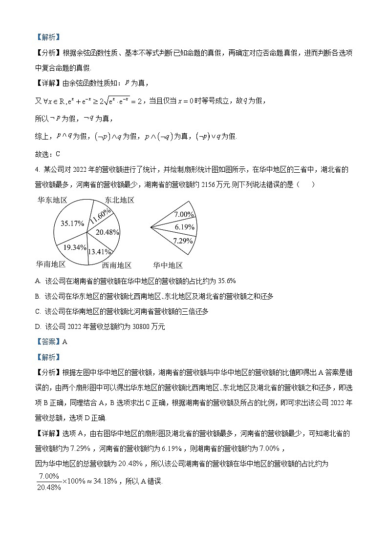 江西省赣州市2023届高三下学期3月摸底考试数学（文）试题（Word版附解析）第2页