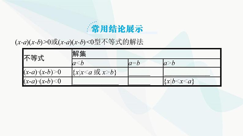 2024届人教版高考数学一轮复习第1章1-4二次函数与一元二次方程、不等式课件06