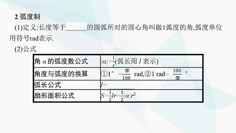2024届人教版高考数学一轮复习第4章4-1任意角和弧度制、三角函数的概念课件05