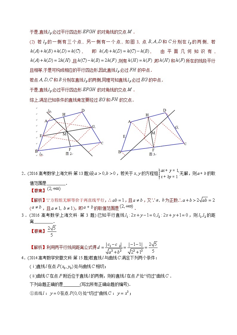 十年高考数学真题分项汇编（2014-2023）（文科）专题16解析几何填空题（文科）（Word版附解析）02
