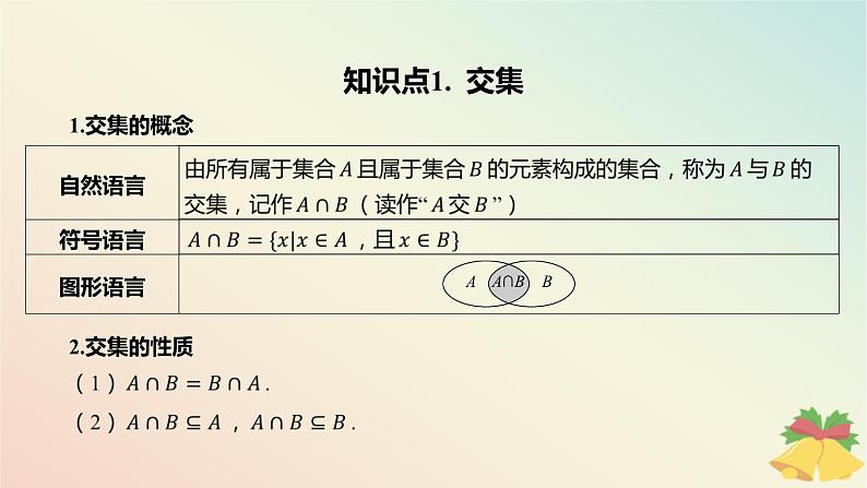 江苏专版2023_2024学年新教材高中数学第1章集合1.3交集并集课件苏教版必修第一册第4页