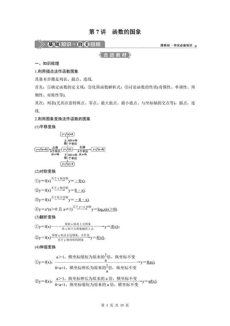 (新高考)高考数学一轮复习讲练测 第3章 第7讲　函数的图象 (2份打包，原卷版+教师版)01