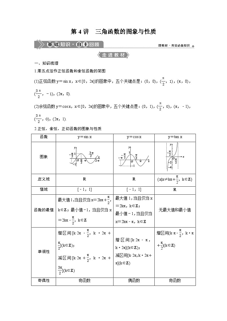 (新高考)高考数学一轮复习讲练测 第5章 第4讲 三角函数的图象与性质(2份打包，原卷版+教师版)01