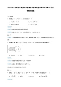 2022-2023学年湖北省黄冈市蕲春县实验高级中学高一上学期10月月考数学试题含答案