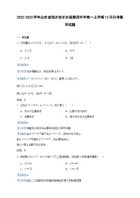 2022-2023学年山东省临沂市沂水县第四中学高一上学期12月月考数学试题含答案