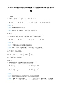 2022-2023学年四川省遂宁市安居育才中学校高一上学期期末数学试题含答案