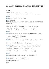 2022-2023学年甘肃省张掖市、陇南市两地高一上学期期中数学试题含答案