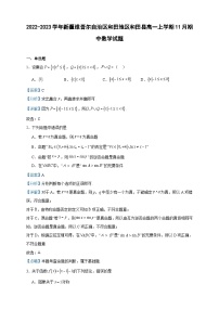 2022-2023学年新疆维吾尔自治区和田地区和田县高一上学期11月期中数学试题含答案