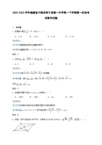 2022-2023学年福建省宁德市寿宁县第一中学高一下学期第一阶段考试数学试题含答案