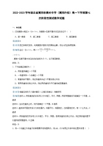 2022-2023学年湖北省黄冈市黄州中学（黄冈外校）高一下学期第七次阶段性测试数学试题含答案