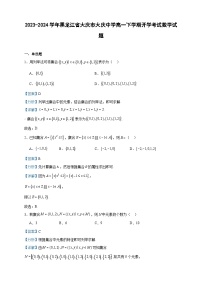 2023-2024学年黑龙江省大庆市大庆中学高一下学期开学考试数学试题含答案