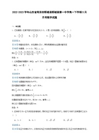2022-2023学年山东省菏泽市鄄城县鄄城县第一中学高一下学期5月月考数学试题含答案