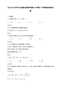 2022-2023学年广东省韶关市新丰县第一中学高一下学期期中数学试题含答案