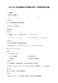 2022-2023学年安徽师范大学附属中学高一下学期期中数学试题含答案