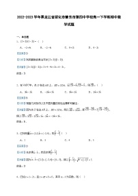 2022-2023学年黑龙江省绥化市肇东市第四中学校高一下学期期中数学试题含答案