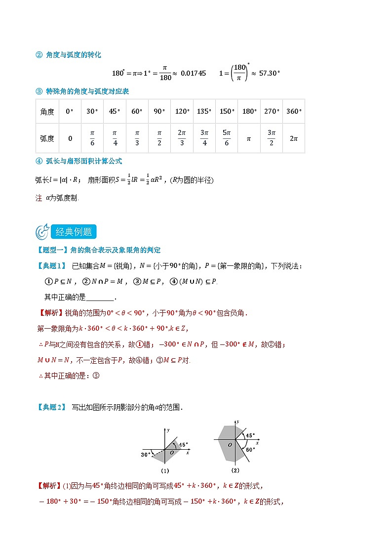 5.1 任意角和弧度制-高一数学上学期同步知识点剖析精品讲义与分层练习(人教A版必修第一册)02