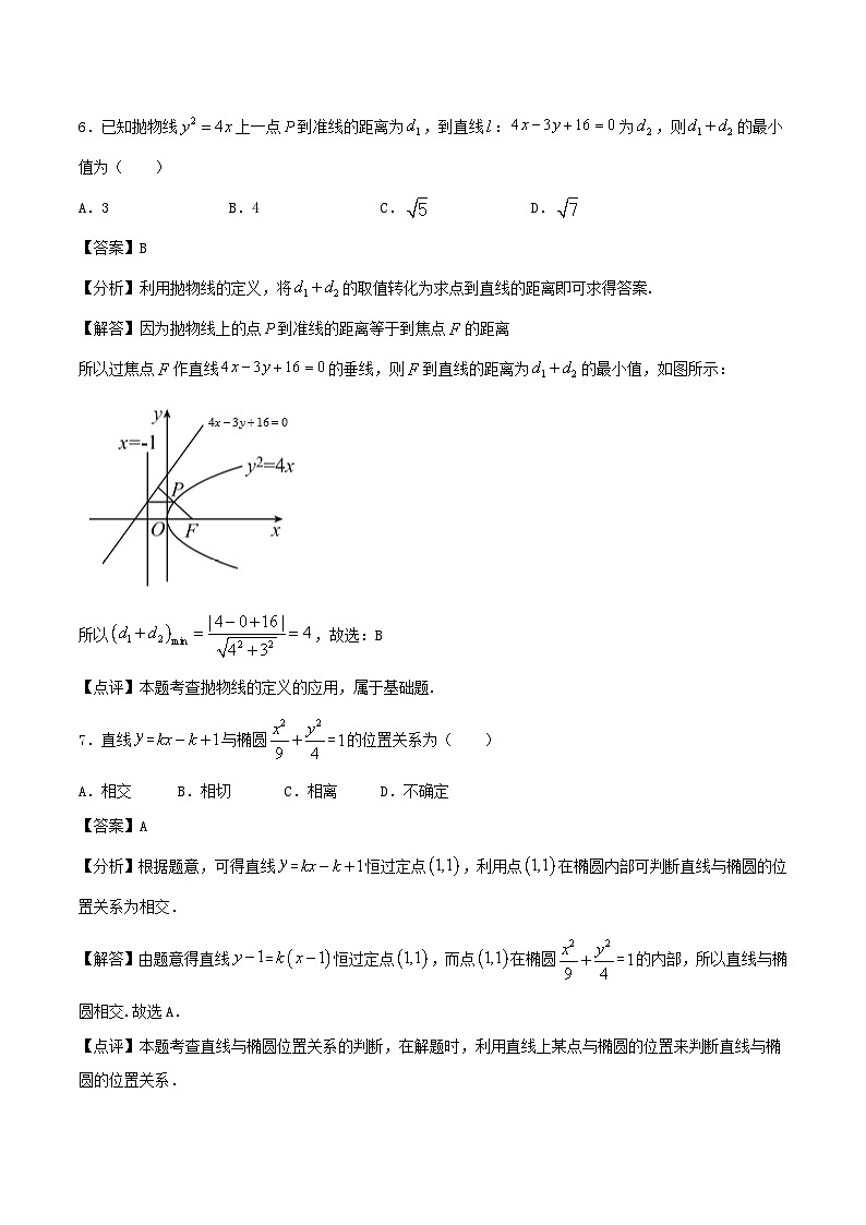 高中数学同步复习圆锥曲线的方程 教案试卷学案练习03