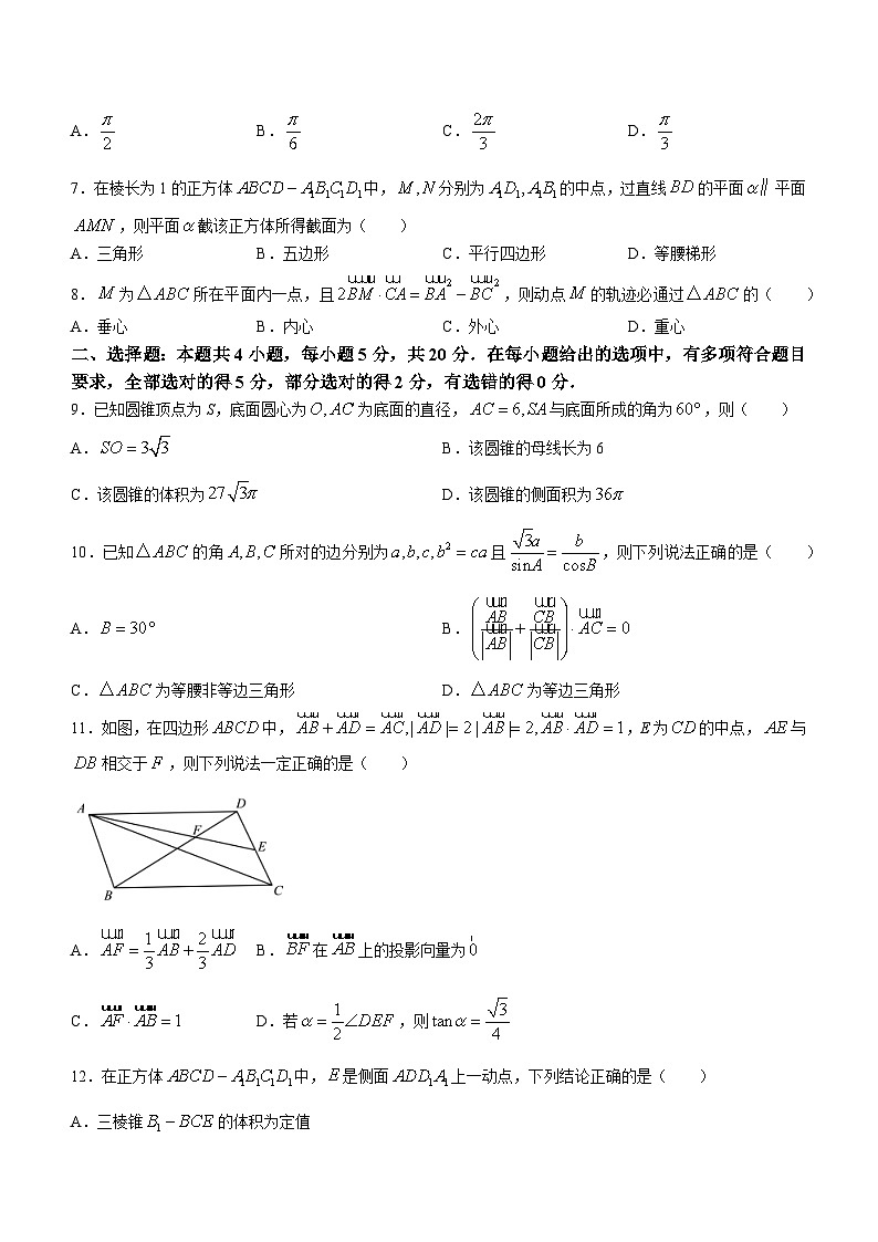 四川省成都外国语学校2023-2024学年高二数学上学期9月月考试题（Word版附答案）第2页