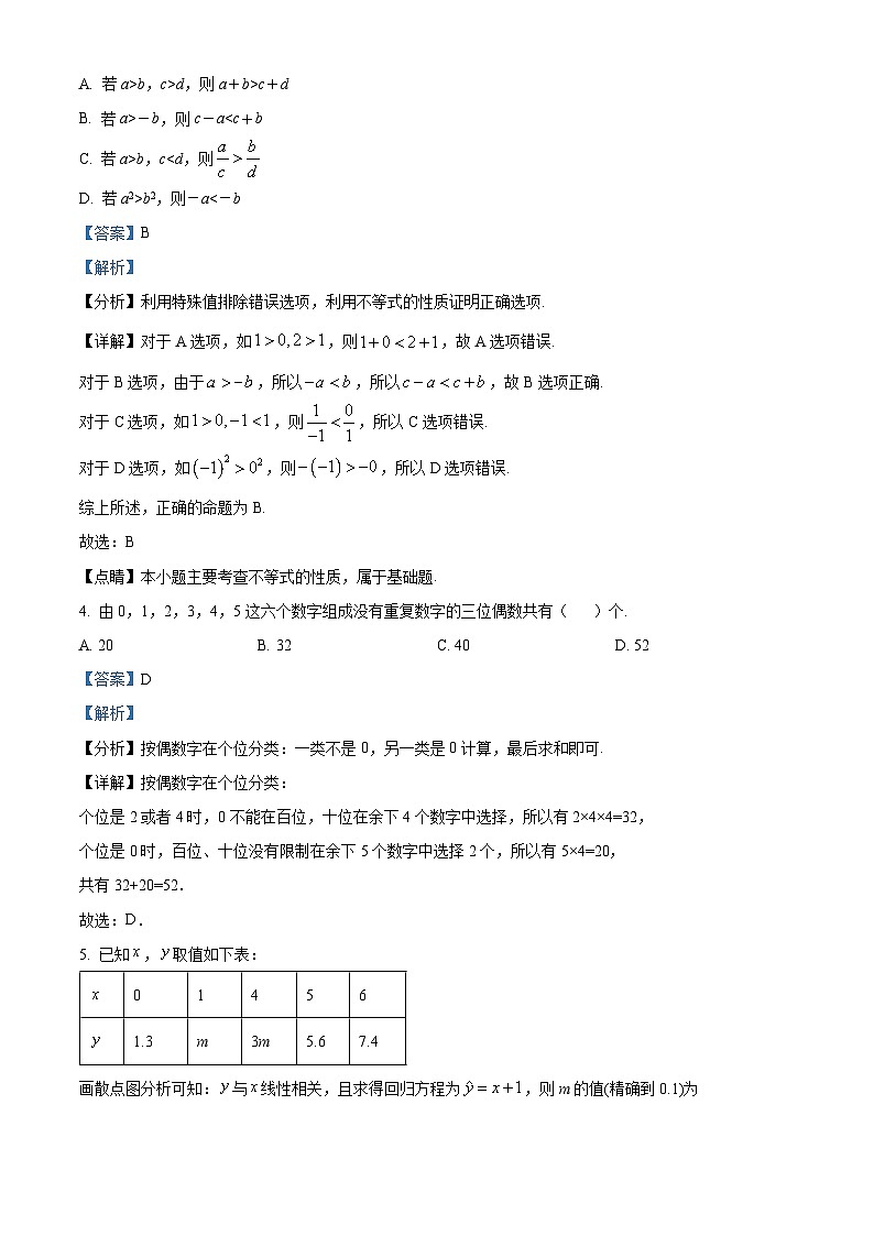 山东省滨州市阳信县2022-2023学年高二数学下学期期中试题（Word版附解析）02