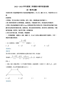 山东省济宁市泗水县2022-2023学年高一数学下学期期中试题（Word版附解析）