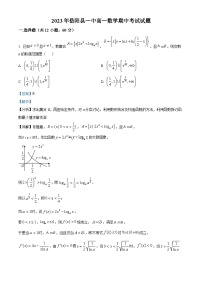 湖南省岳阳市2022-2023学年高一下学期期中数学试题（解析版）