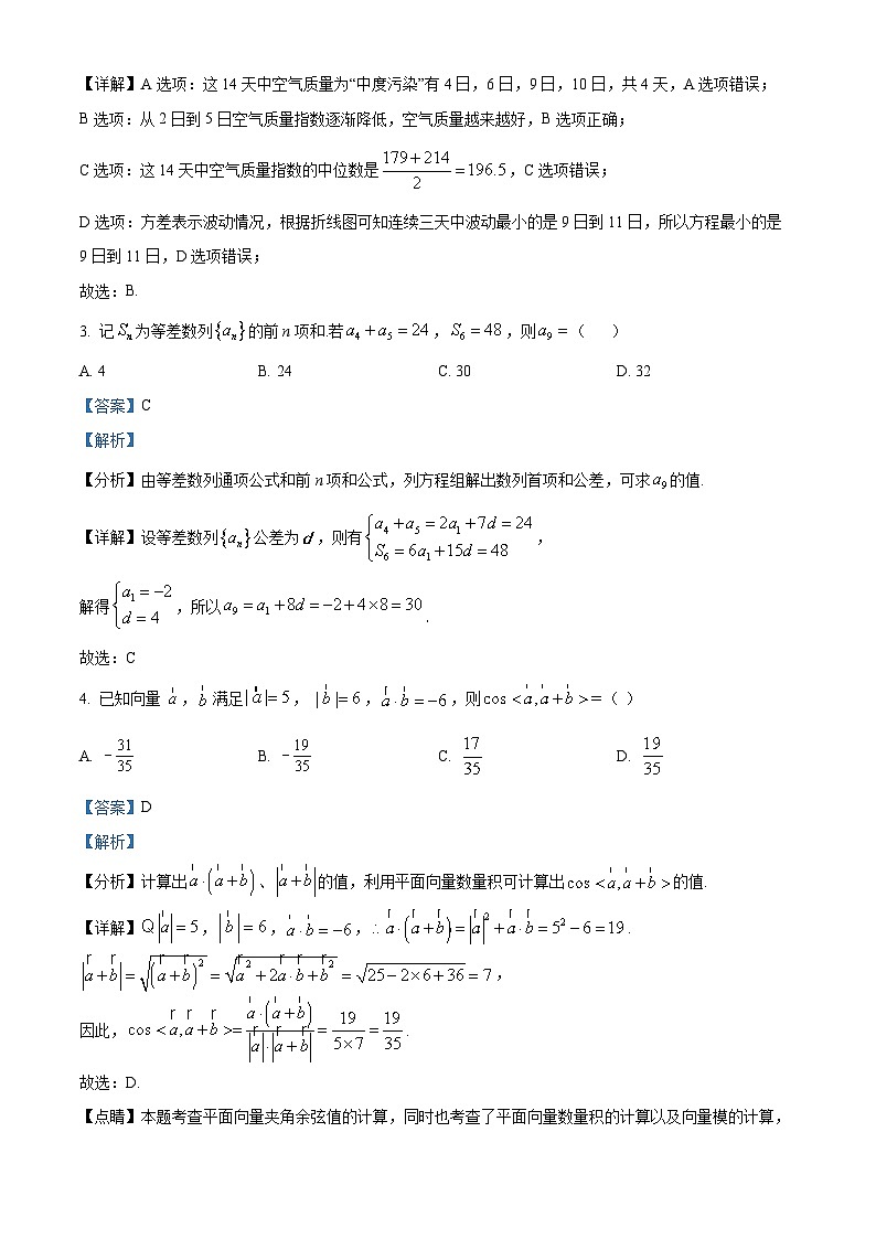 四川省叙永第一中学2023-2024学年高三数学（理）上学期零诊考试试题（Word版附解析）第2页