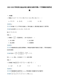 2022-2023学年四川省达州市万源市万源中学高一下学期期中数学试题含答案