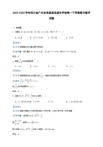 2022-2023学年四川省广元市苍溪县苍溪中学校高一下学期期中数学试题含答案