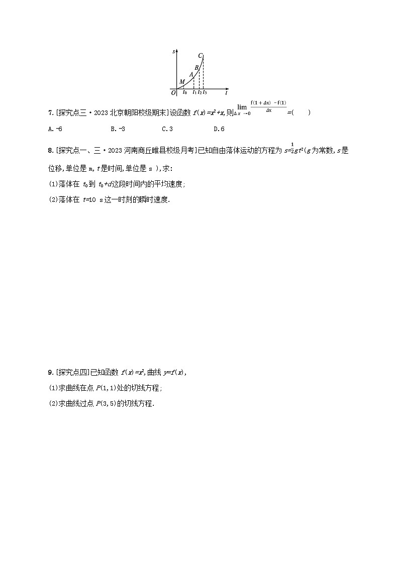 新教材2023_2024学年高中数学第六章导数及其应用6.1导数6.1.1函数的平均变化率6.1.2导数及其几何意义分层作业新人教B版选择性必修第三册02