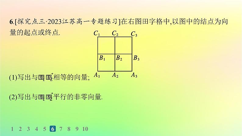 新教材2023_2024学年高中数学第6章平面向量初步6.1平面向量及其线性运算6.1.1向量的概念分层作业课件新人教B版必修第二册第7页