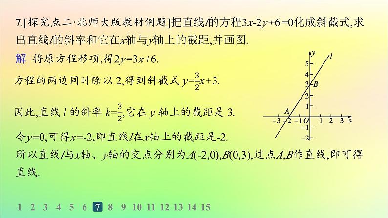 新教材2023_2024学年高中数学第二章平面解析几何2.2直线及其方程2.2.2直线的方程第一课时直线的点斜式方程与斜截式方程分层作业课件新人教B版选择性必修第一册第8页