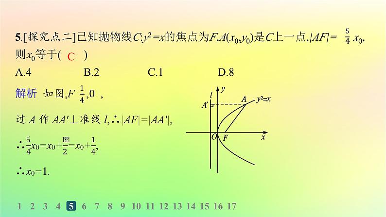 新教材2023_2024学年高中数学第二章平面解析几何2.7抛物线及其方程2.7.1抛物线的标准方程分层作业课件新人教B版选择性必修第一册第6页